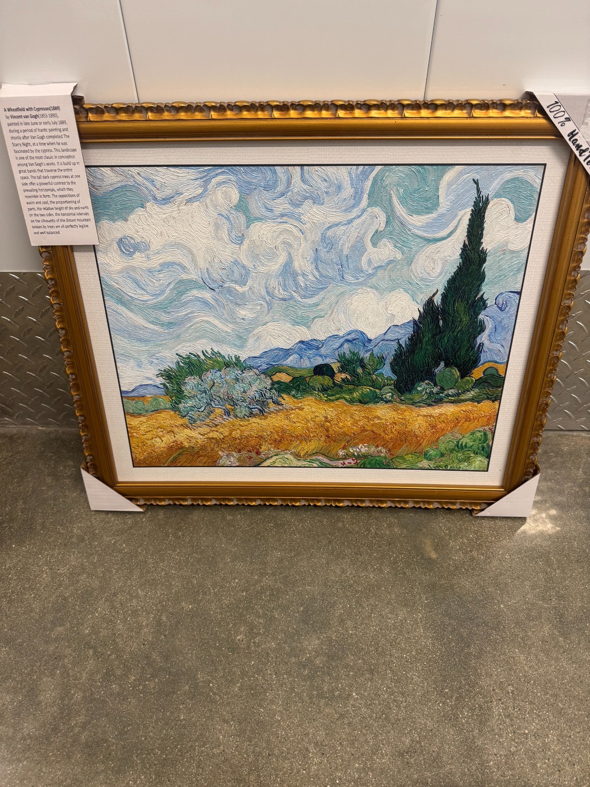 Vincent Van Gogh A Wheat Field With Cypresses TEXTURED Painting Framed Print Art