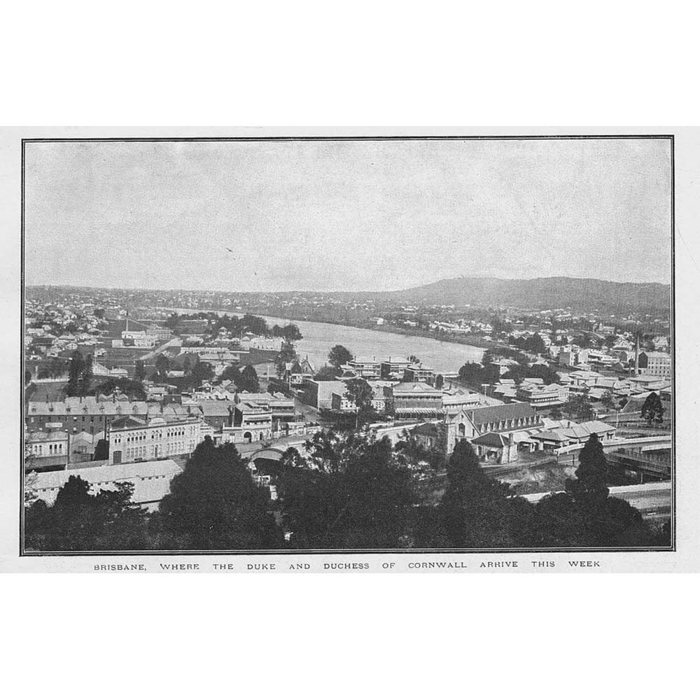AUSTRALIA View of Brisbane – Antique Print 1901