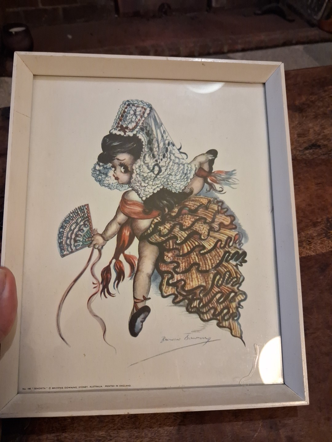 Brownie Downing – Indigenous dancer young girl, 19cm x 24cm framed print