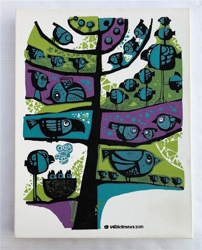 David Weidman Art Bird Tree Print on Canvas 22 x 17