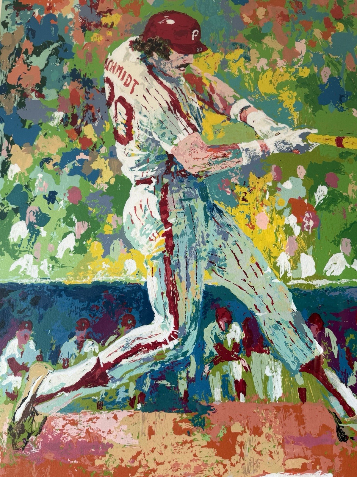 LEROY NEIMAN VINTAGE MODERN ART ABSTRACT SERIGRAPH HALL OF FAME MIKE SCHMIDT