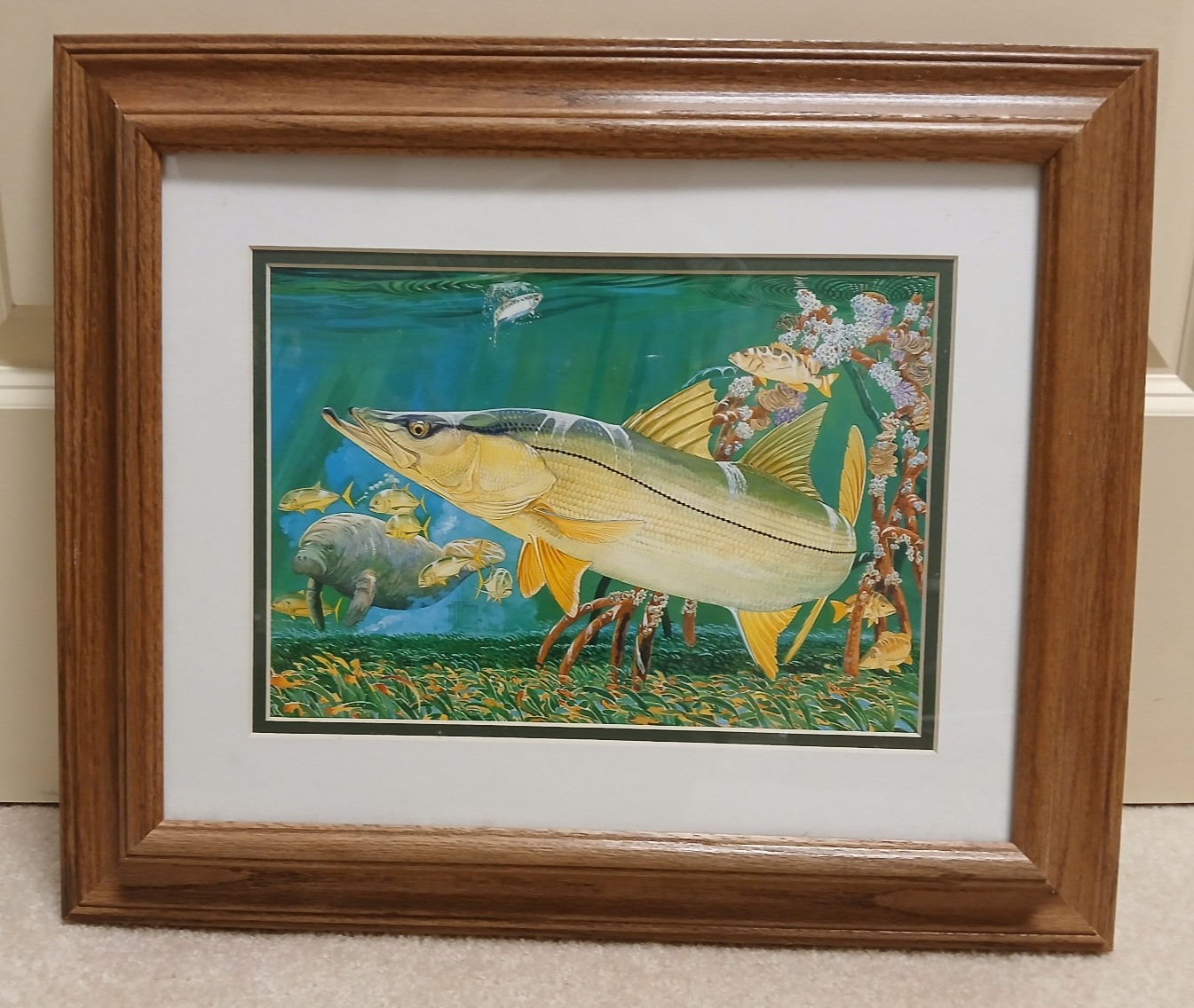 Guy Harvey ‘Snook in the Mangroves’ 7 1/2″ x 10 1/4″ Print wood frame
