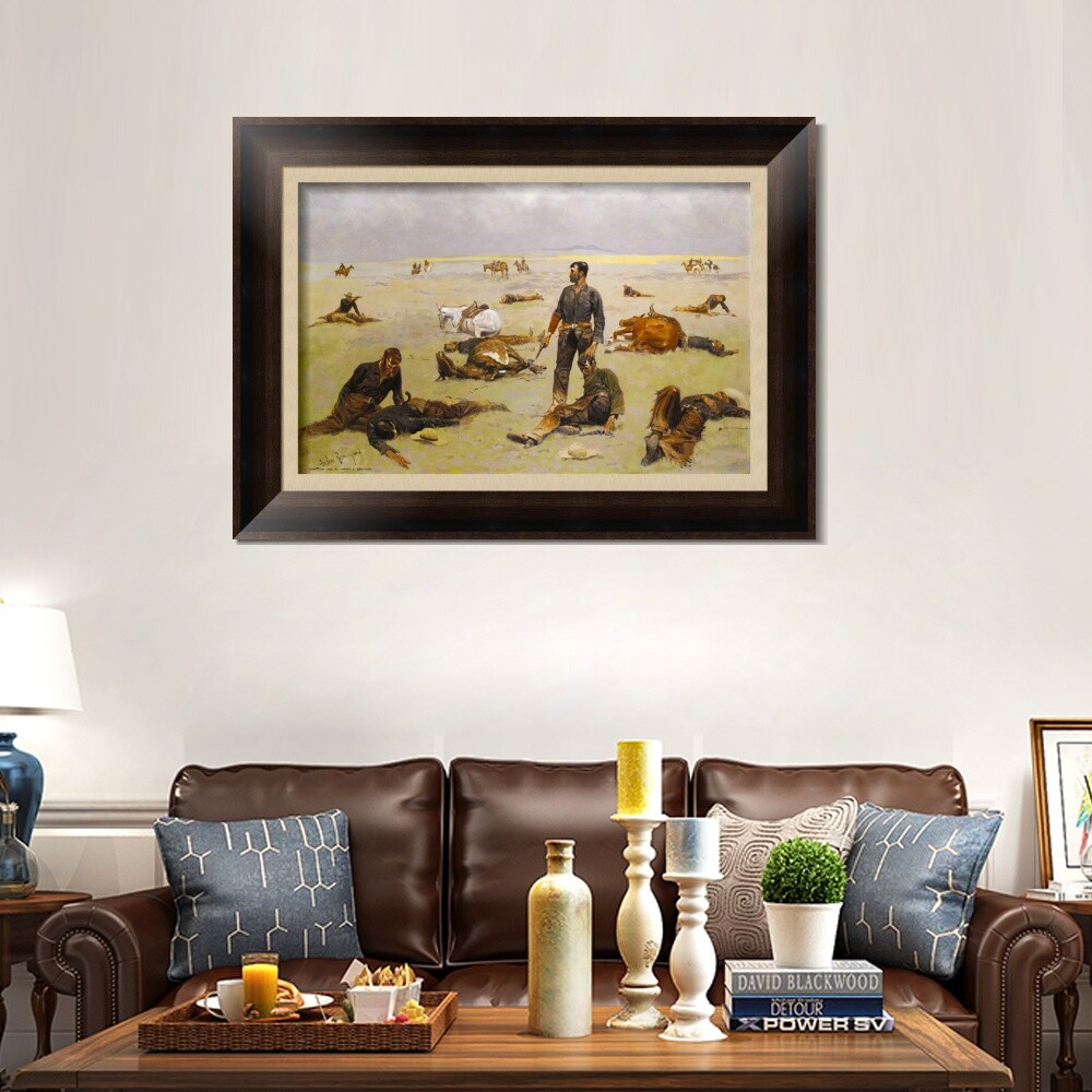 Framed Canvas Giclee Print What an Unbranded Cow Has Cost by Frederic Remington