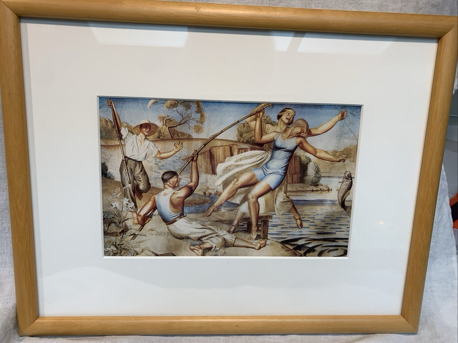 The Fishing Party 1925 Jean Despujols Framed Art Print Joyful Leisure Waterside
