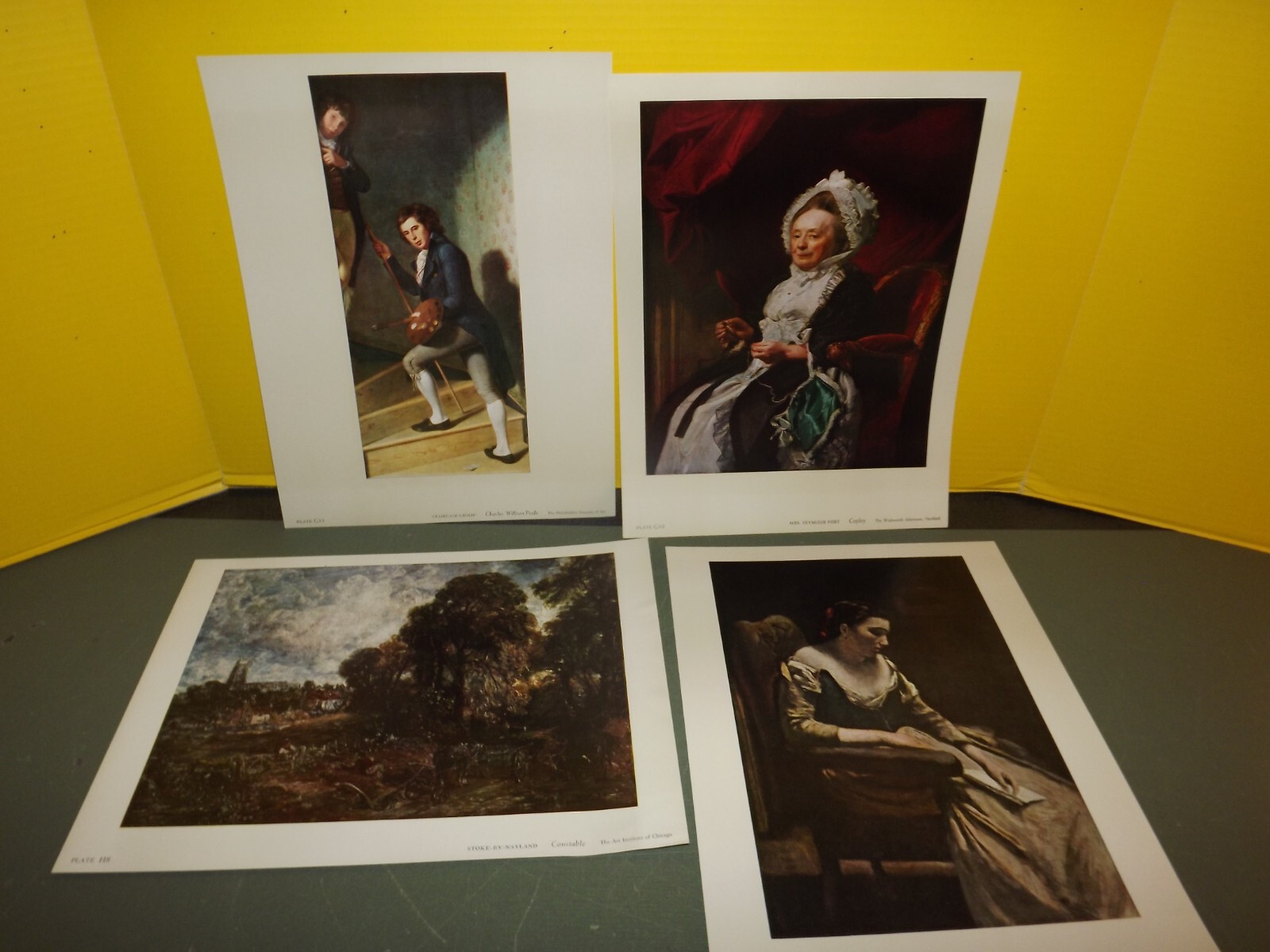 4 Vintage Art Prints 1950’s-60’s f/Museums w/Plate #’s-12.5″x9.5″