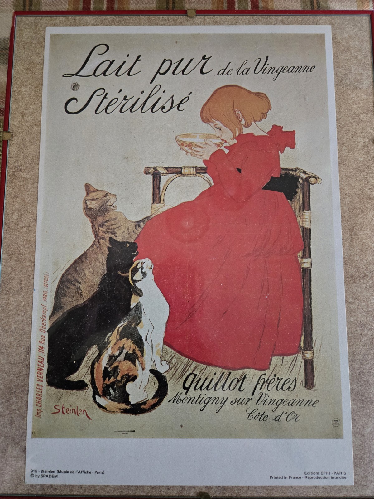Vintage Print Lait Pur Stérilisé de la Vingeanne by Theophile Steinlen