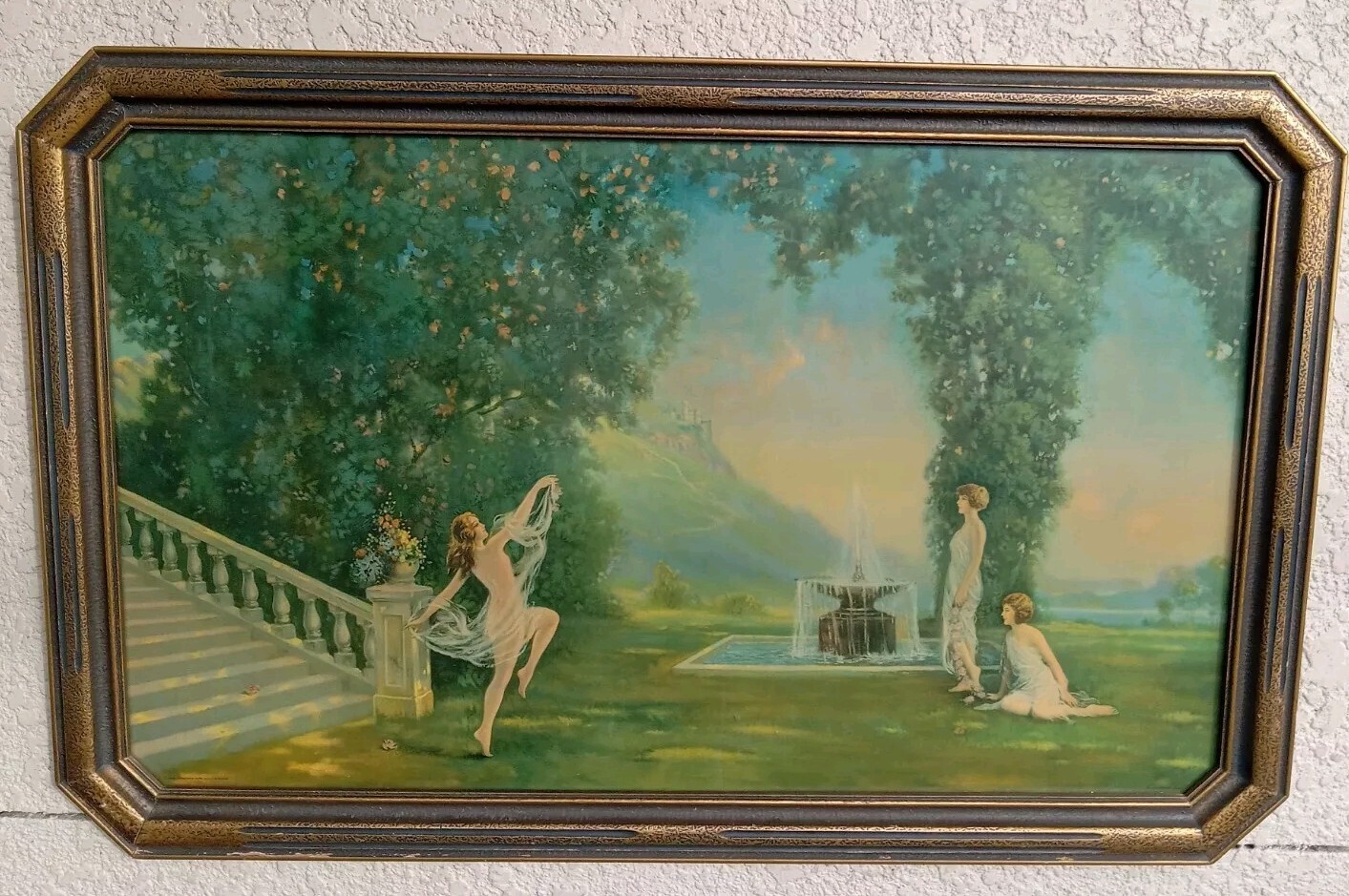 R ATKINSON FOX Print – SPIRIT OF YOUTH – LARGE ART DEC0 FANTASY WOMEN – 18 X 30