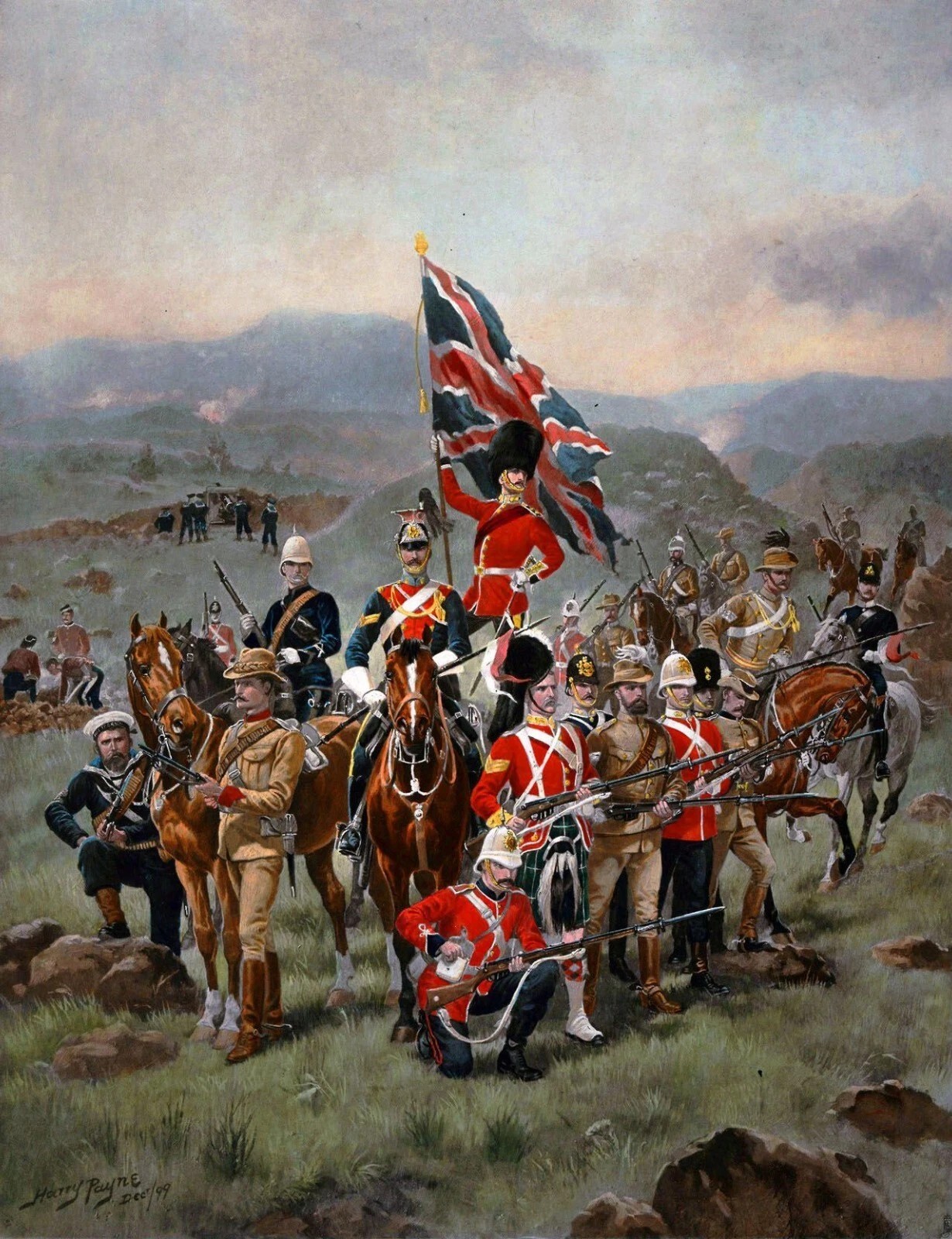British Army’s uniforms during the Boer War vintage poster print Home Decor