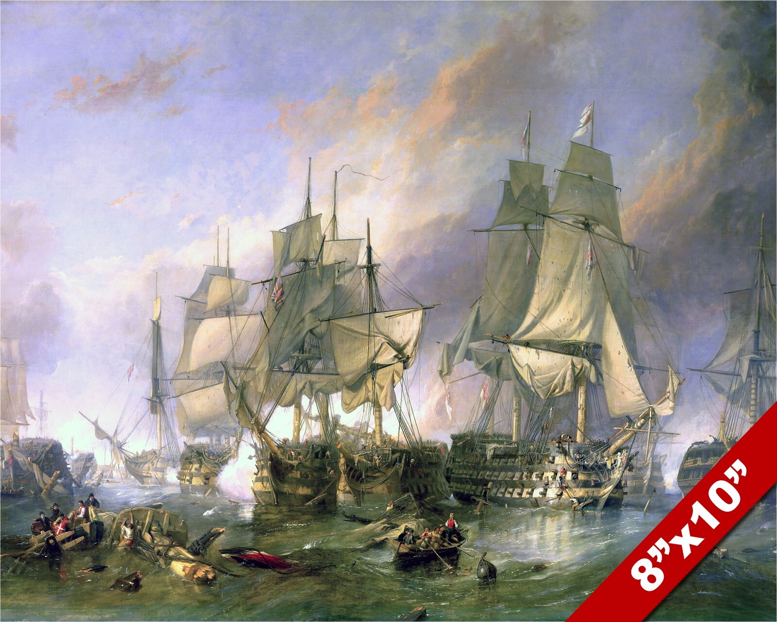 BATTLE OF TRAFALGAR PAINTING BRITISH FRENCH SPANISH NAVY WAR ART CANVAS PRINT