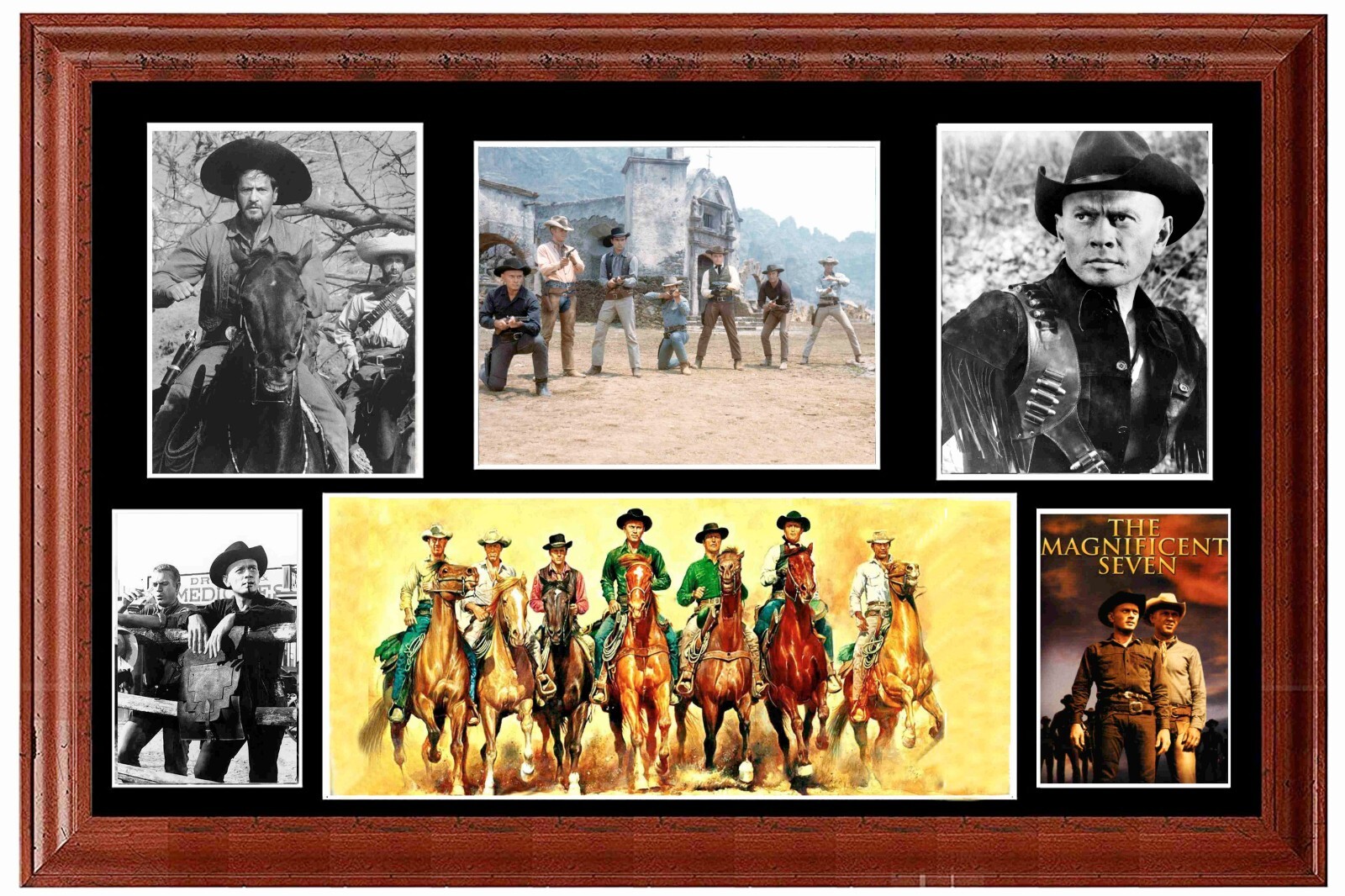 Magnificent 7 Seven Cast Photo Collage 20 x 30 Inches Old West Cowboy Movie