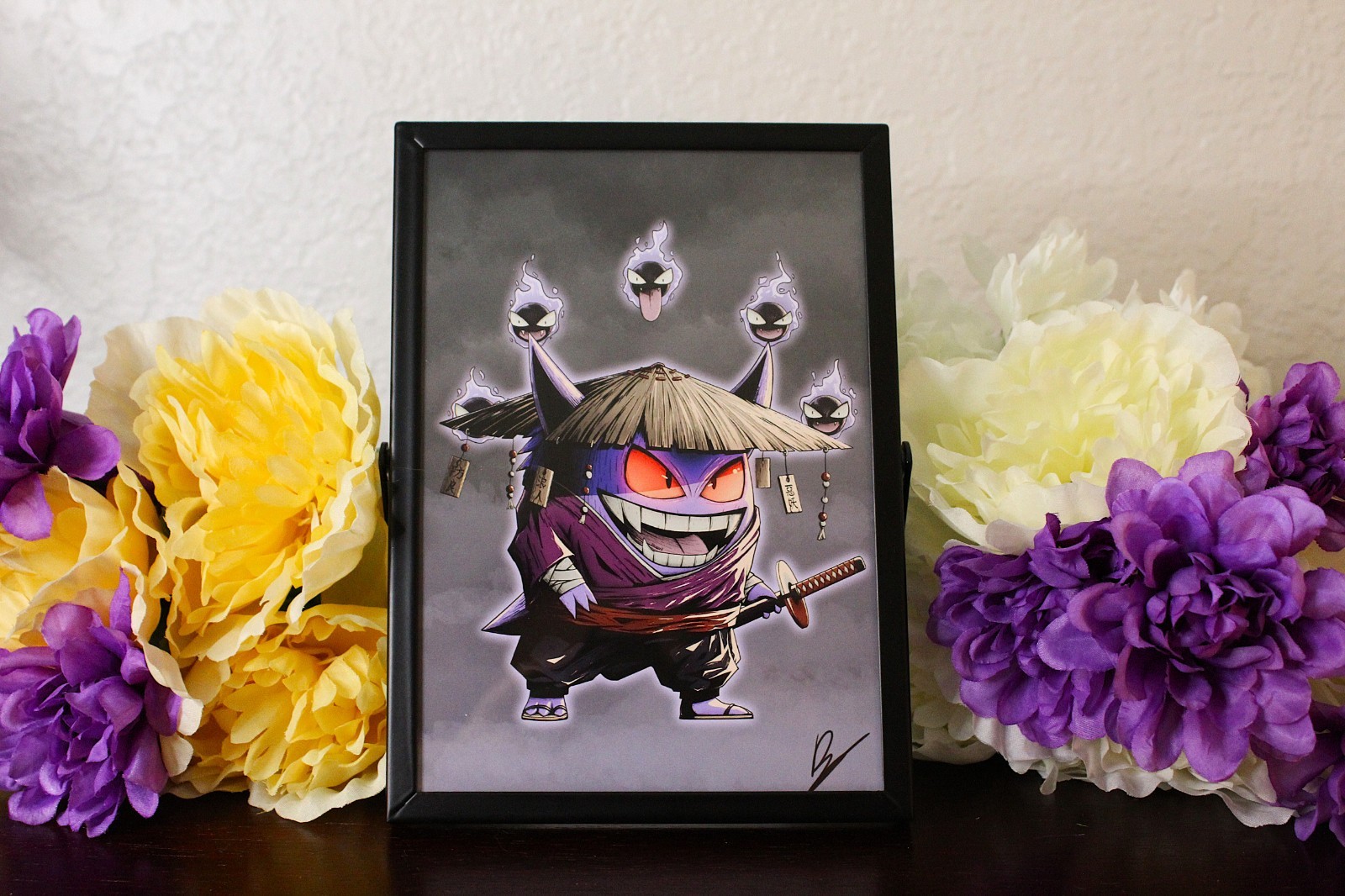 Samurai Gengar Art print, 8×10″ Print, Wall decor, Demon Slayer Inspired.