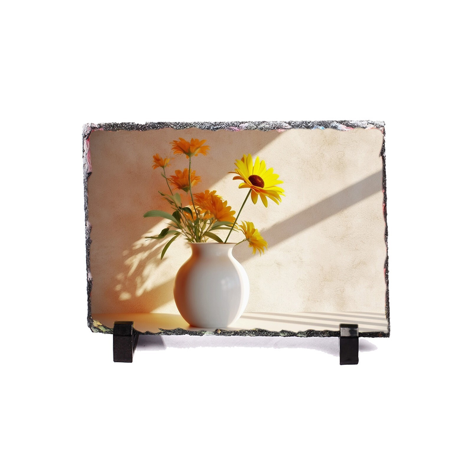 USA 28pc 5.9×7.9in Matte Sublimation Rectangle Slate Rock Plaque Blanks w/ Stand