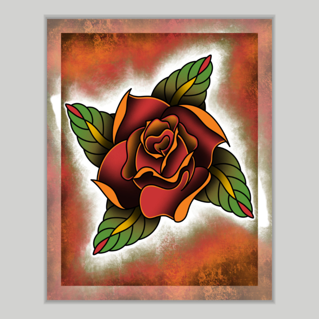 8×10 Original Art Print – High Quality Gloss Paper – Elegant Rose
