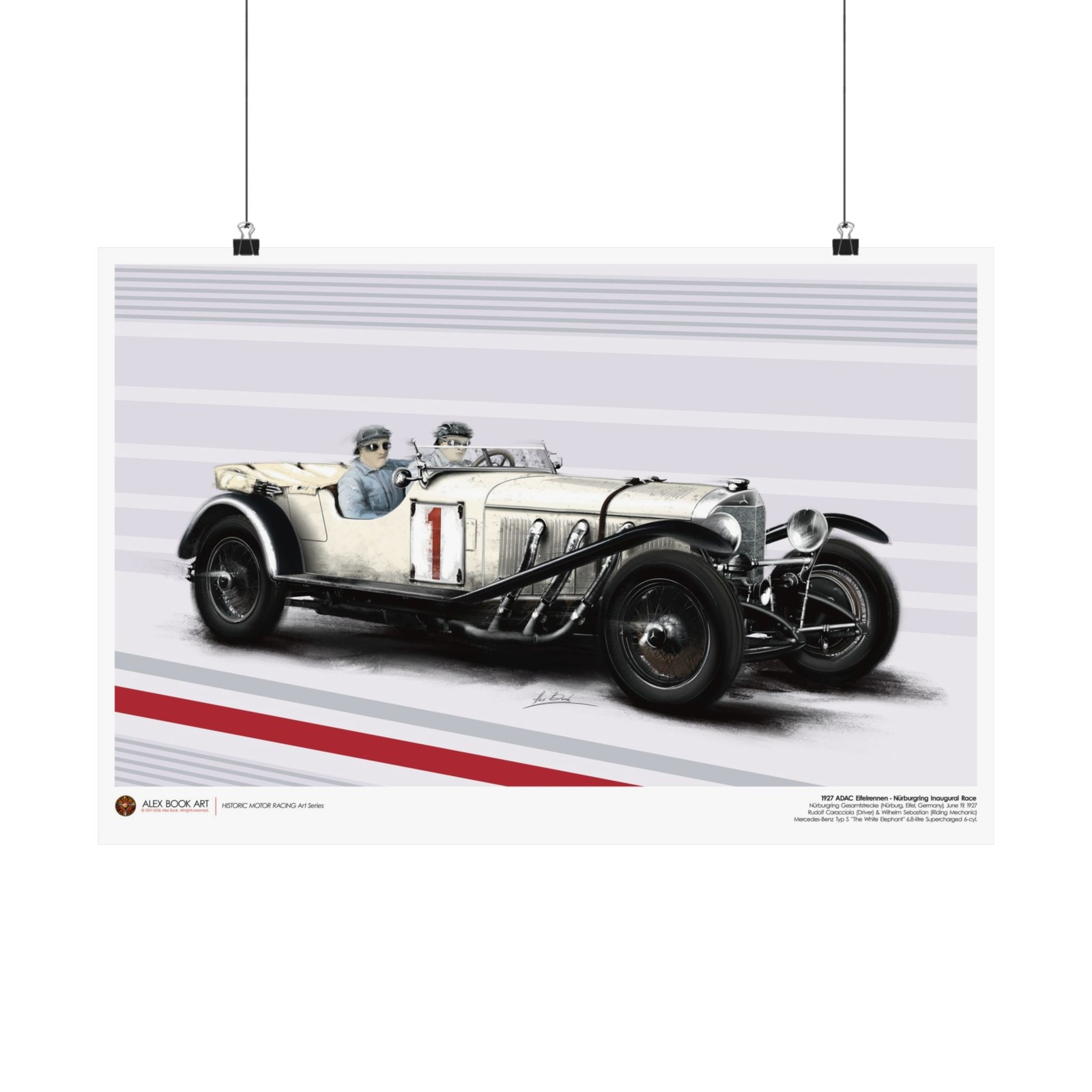 Rudolf Caracciola Race Car Fine Art Print – 1927 Nürburgring Racing Wall Poster