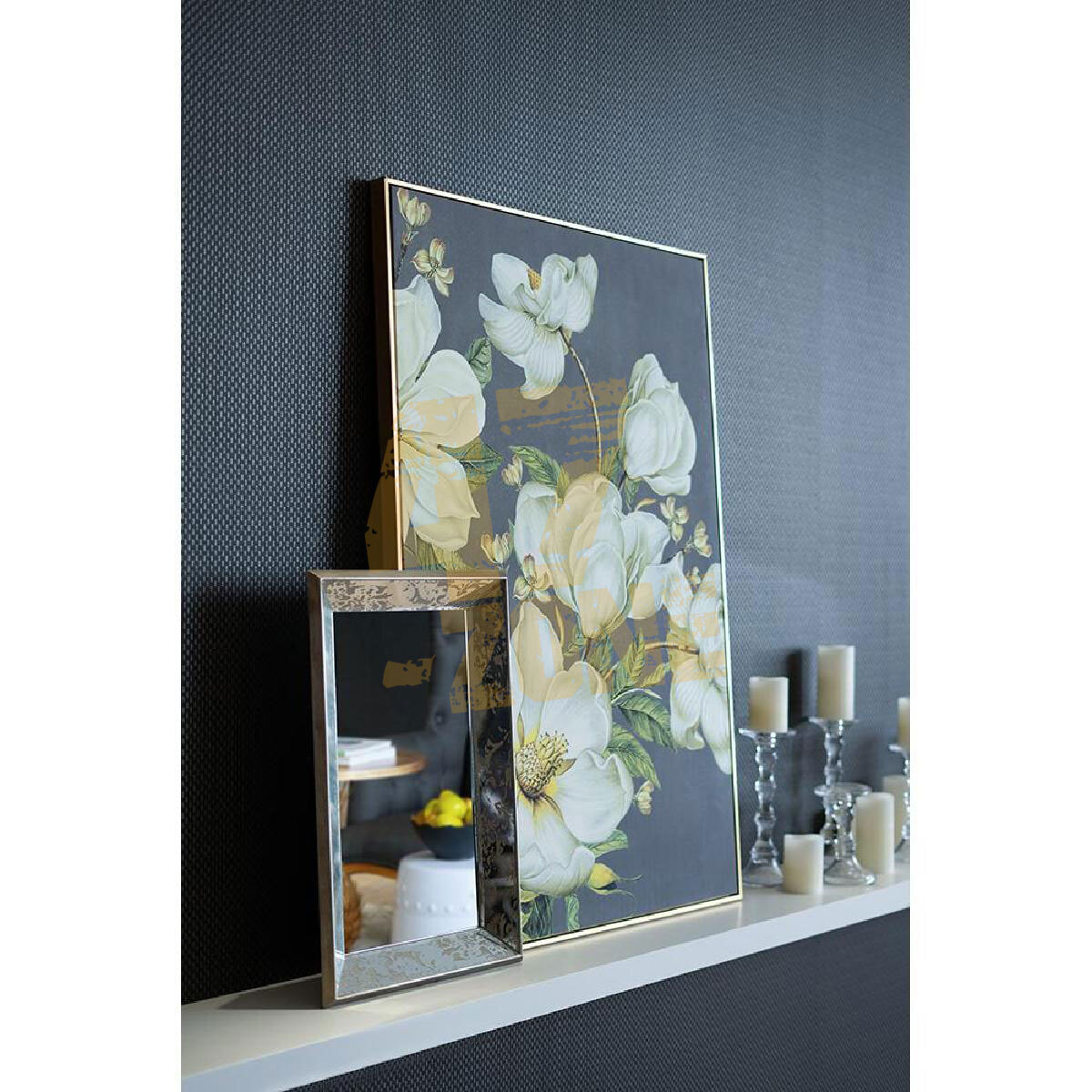 Flower Wall Art Gold Indoor Outdoor Living Dining Room Decoration