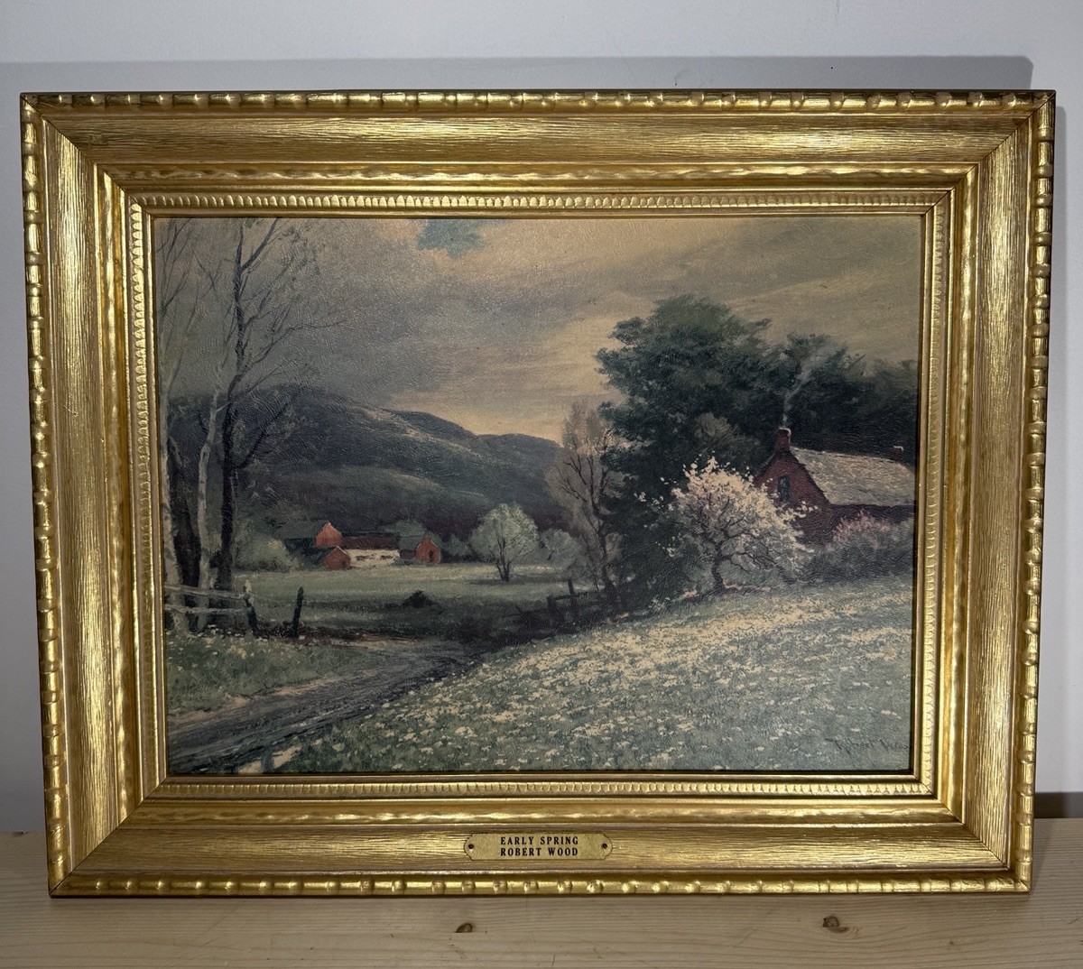 Beautiful 1950’s Robert Wood Vintage Early Spring Signed Ornate Frame 16X20