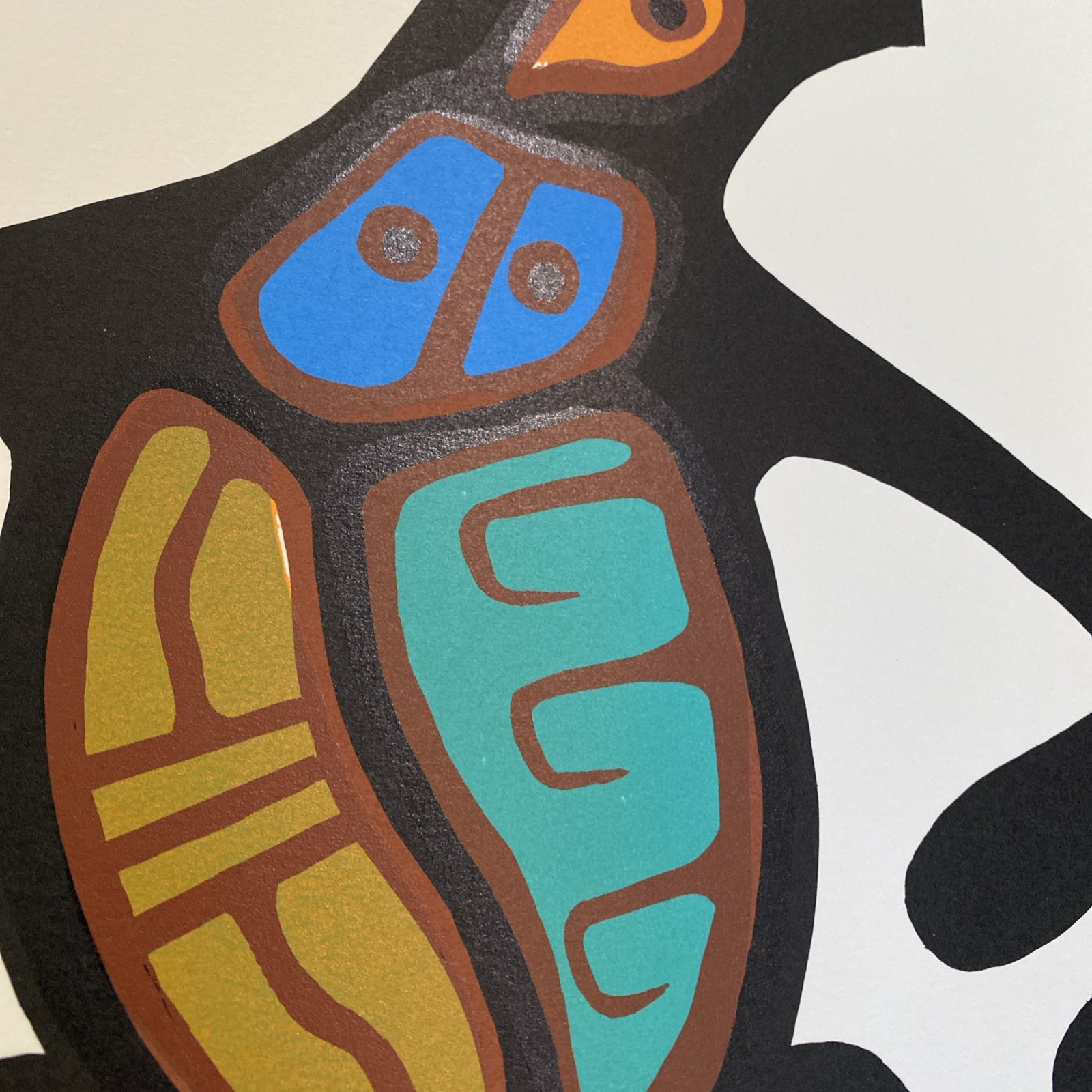 Vintage MCM serigraph Native North American Richard Bedwash Ojibwa Eagle Wings