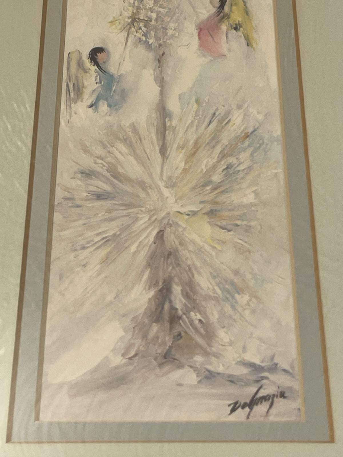 Vtg 1984 Ted DeGrazia Framed Lighting The Lords Candle Signed By Artist 13 X 8