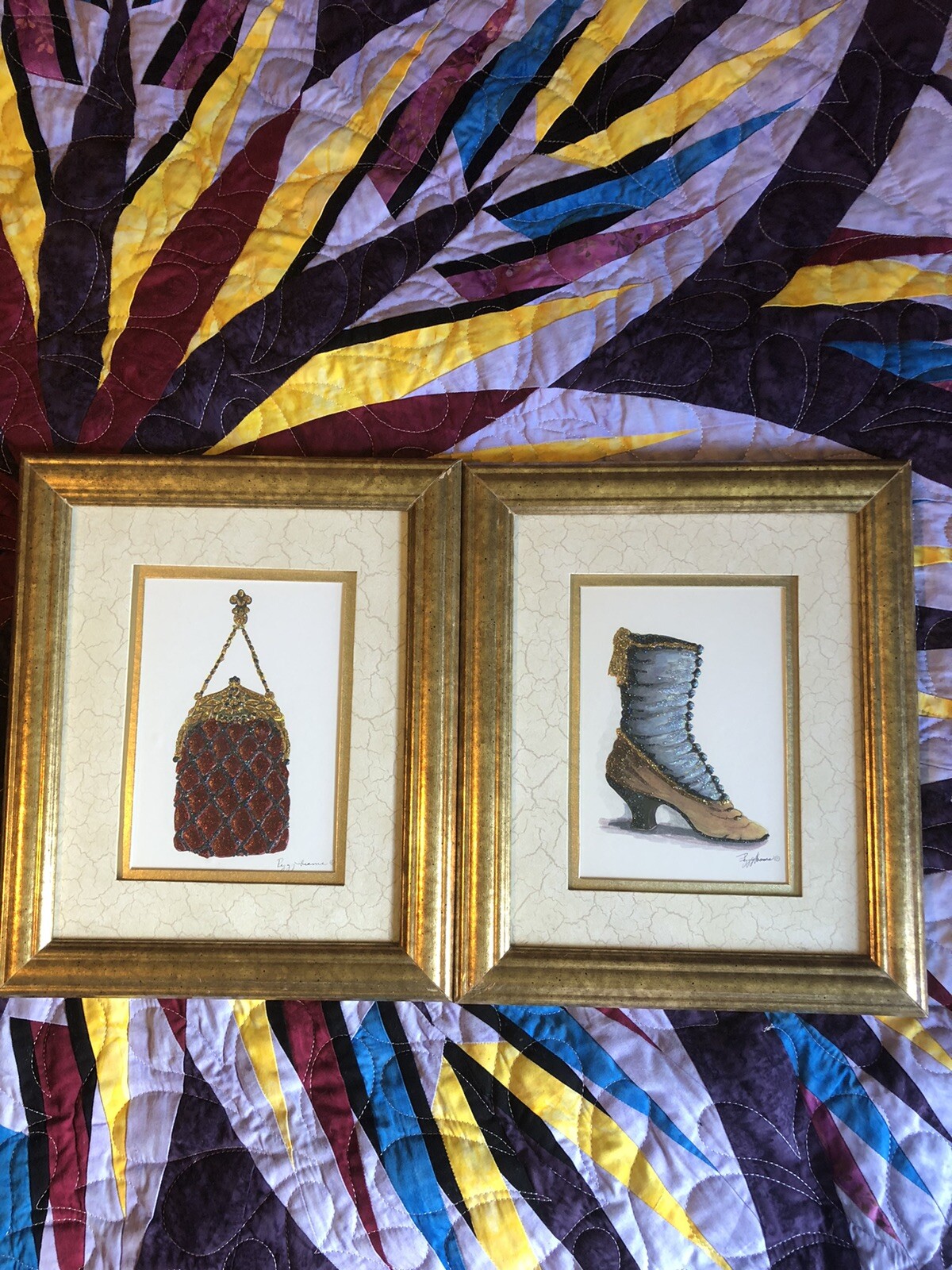 Peggy Abrams Ballroom Dancing Purse & Victorian High Heel Shoe Collectible