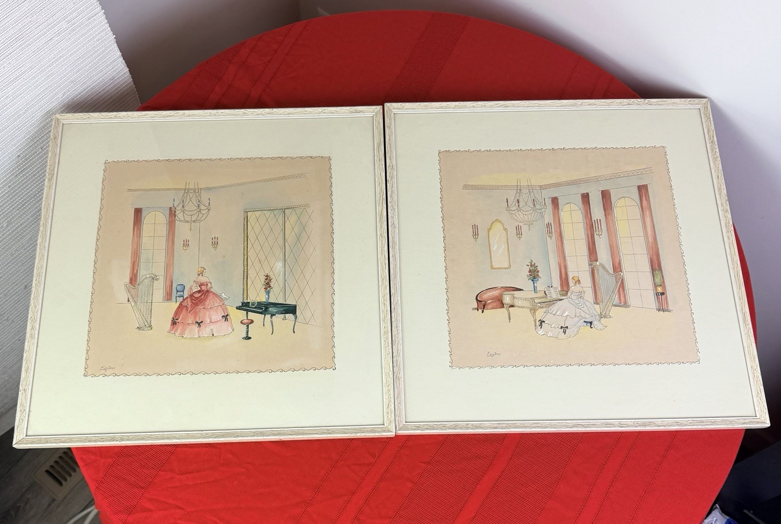 1930s Maude Eggemeyer Hand-Colored Art Deco Fashion Print – Signed “Eugène” 18”