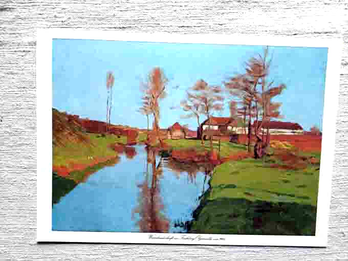 Art sheet Werrelandschaft Ernst Rötteken around 1925 oil painting print 20.5 x 29.5 cm