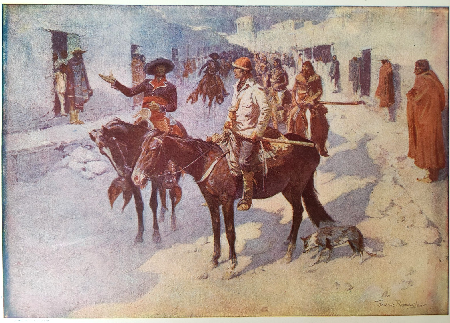 A Spanish Escort Frederic Remington Art Antique 1908 Book Print Lithograph