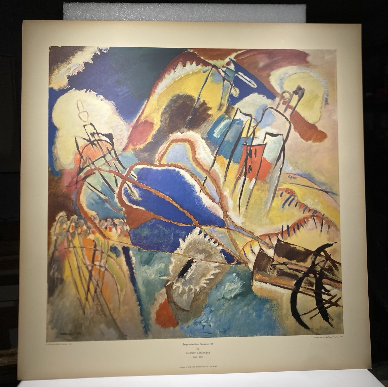 Wassily Kandinsky RARE VTG Collotype Print Improvisation No 30 Triton Press 1951