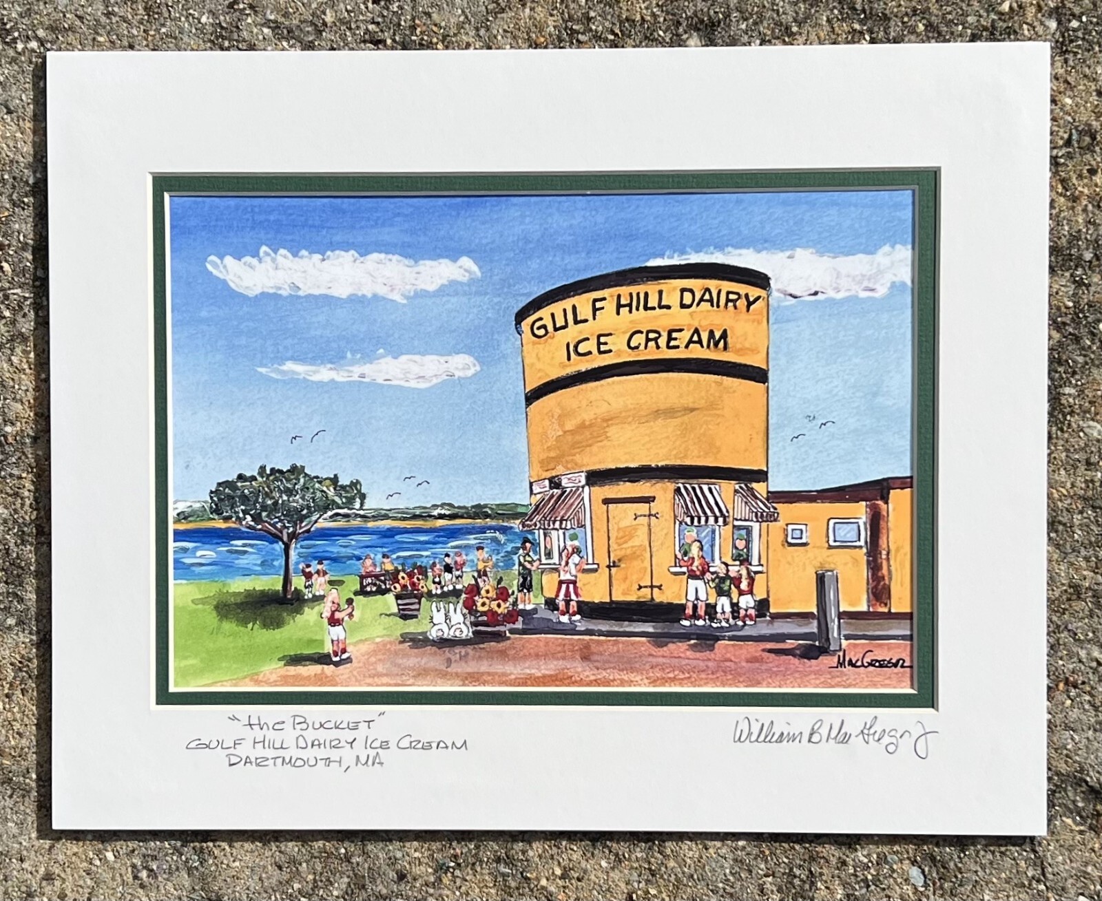 Gulf Hill Dairy Ice Cream Art Print the Bucket South Dartmouth MA farm painting