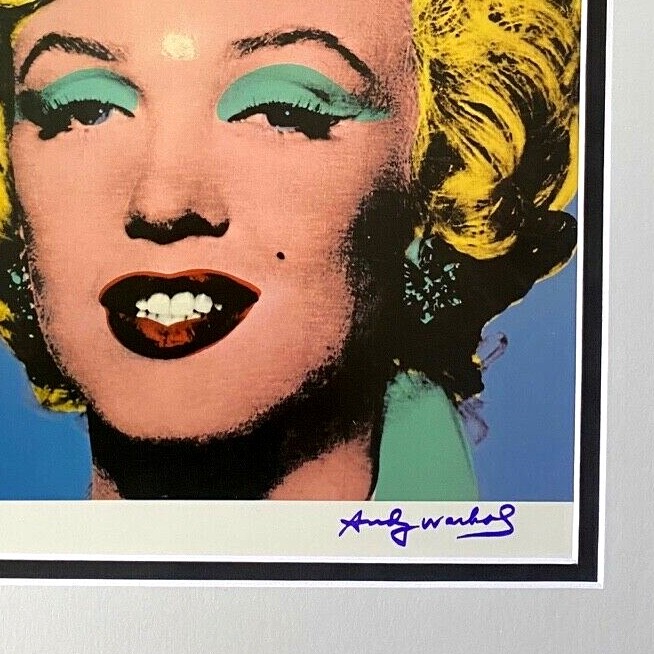 ANDY WARHOL GORGEOUS 1984 SIGNED MARILYN MONROE PRINT MATTED TO 11X14