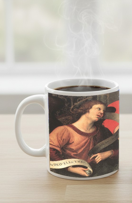 Raphael Inspired Ceramic Coffee Mugs: Decorative Museum Inspired Tabletop Art.