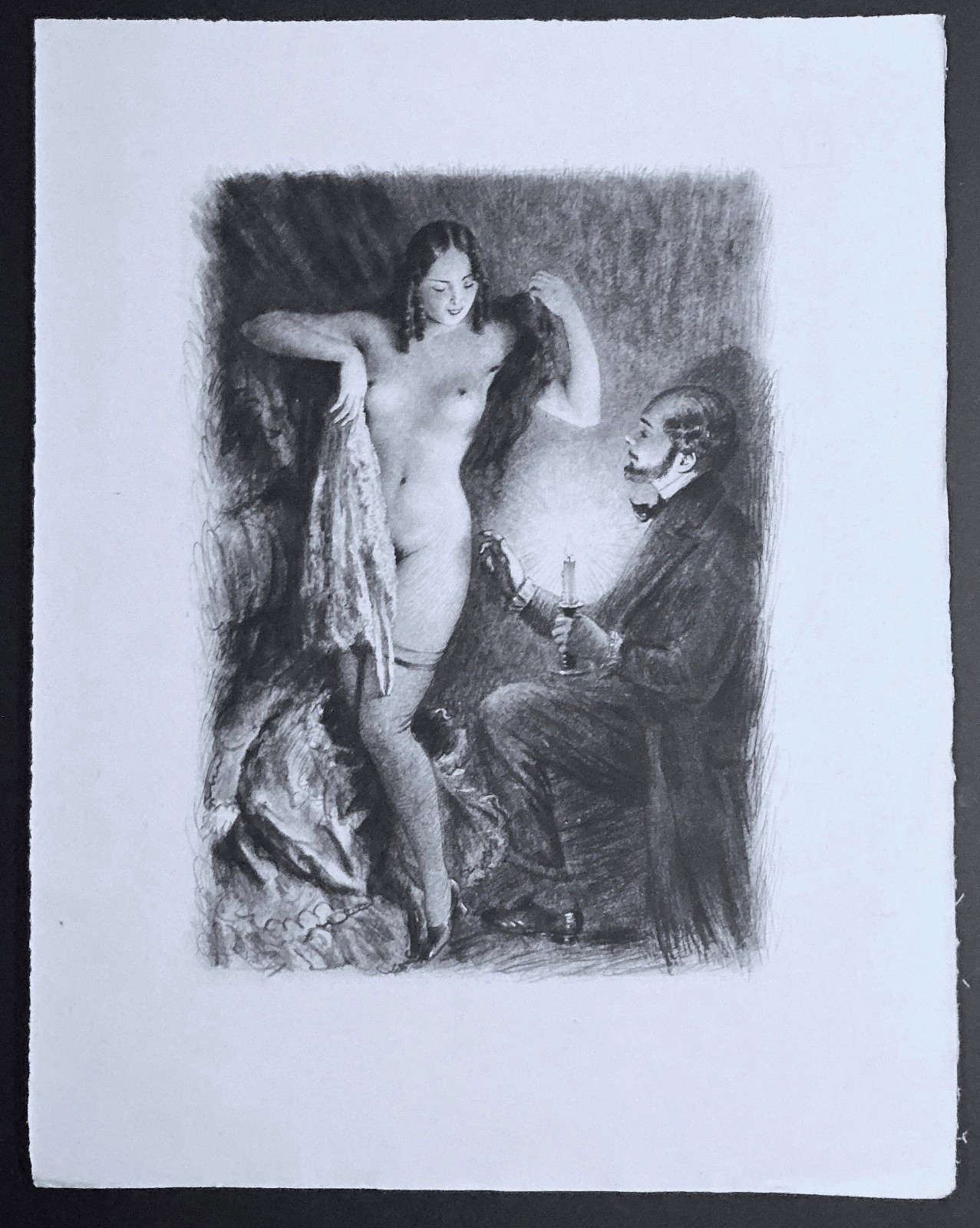 Paul-Emile Bécat Drypoint Pointe Sèche | Bohemian Paris Nude Mid-Century Modern