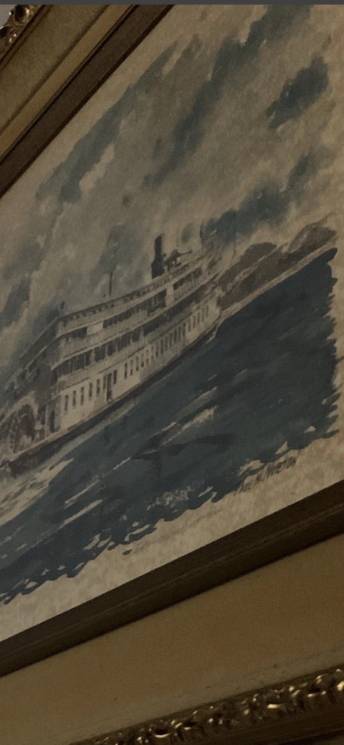 Paul N. Noeltner Signed Framed Delta Queen Riverboat Print Realism Landscape