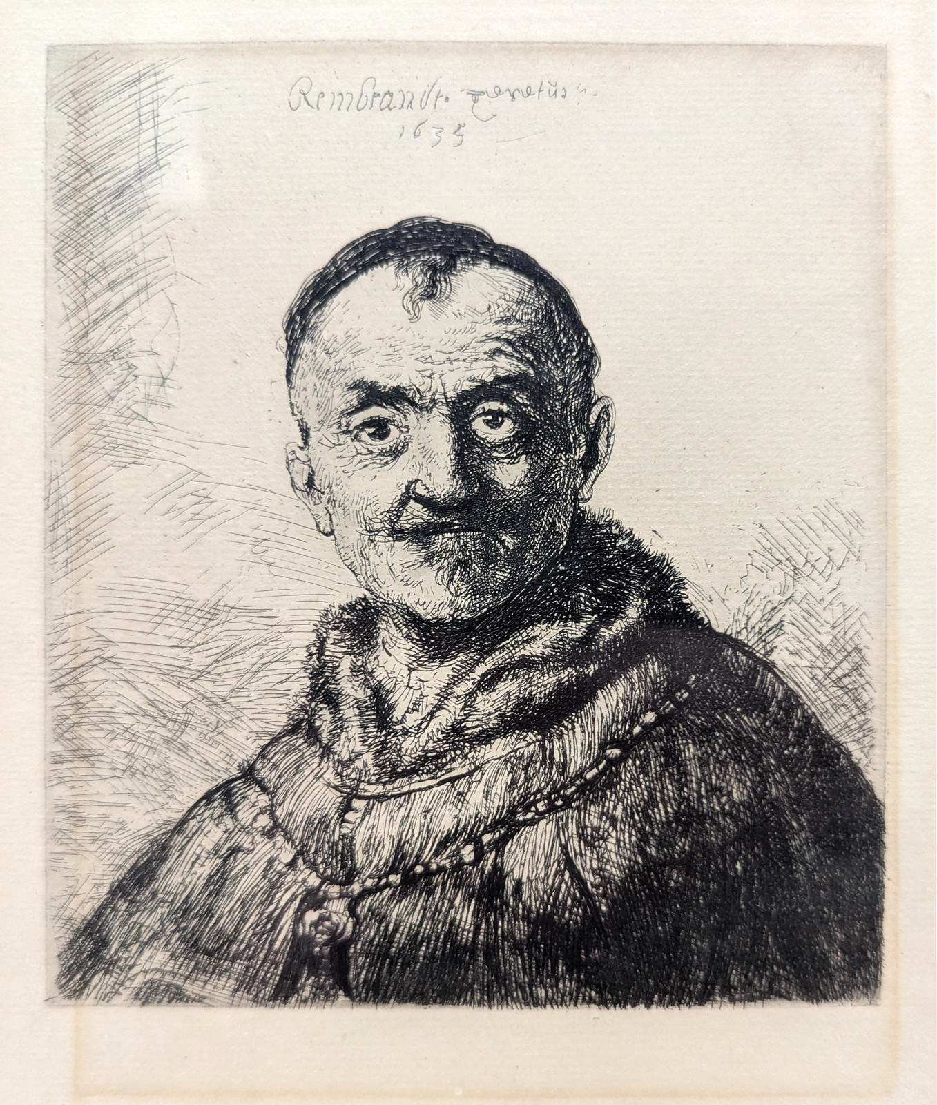 Rembrandt van Rijn (after) – Bald Man in a Fur Cloak: Bust – Amand-Durand Paris