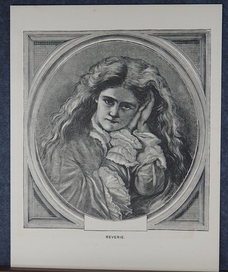Victorian Lady Antique Engraving Art Print 1880