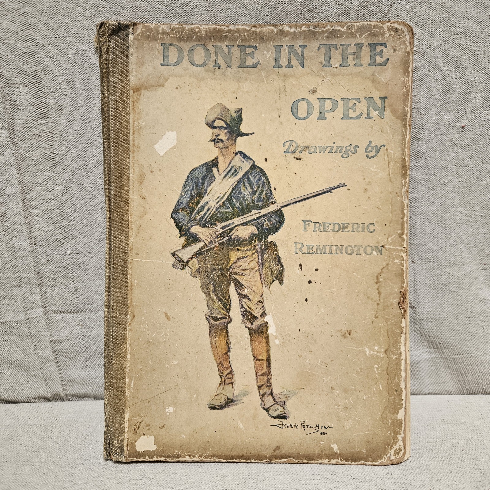 Antique 1902 Book FREDERIC REMINGTON Drawings “Done In The Open” Hand Drawn Art