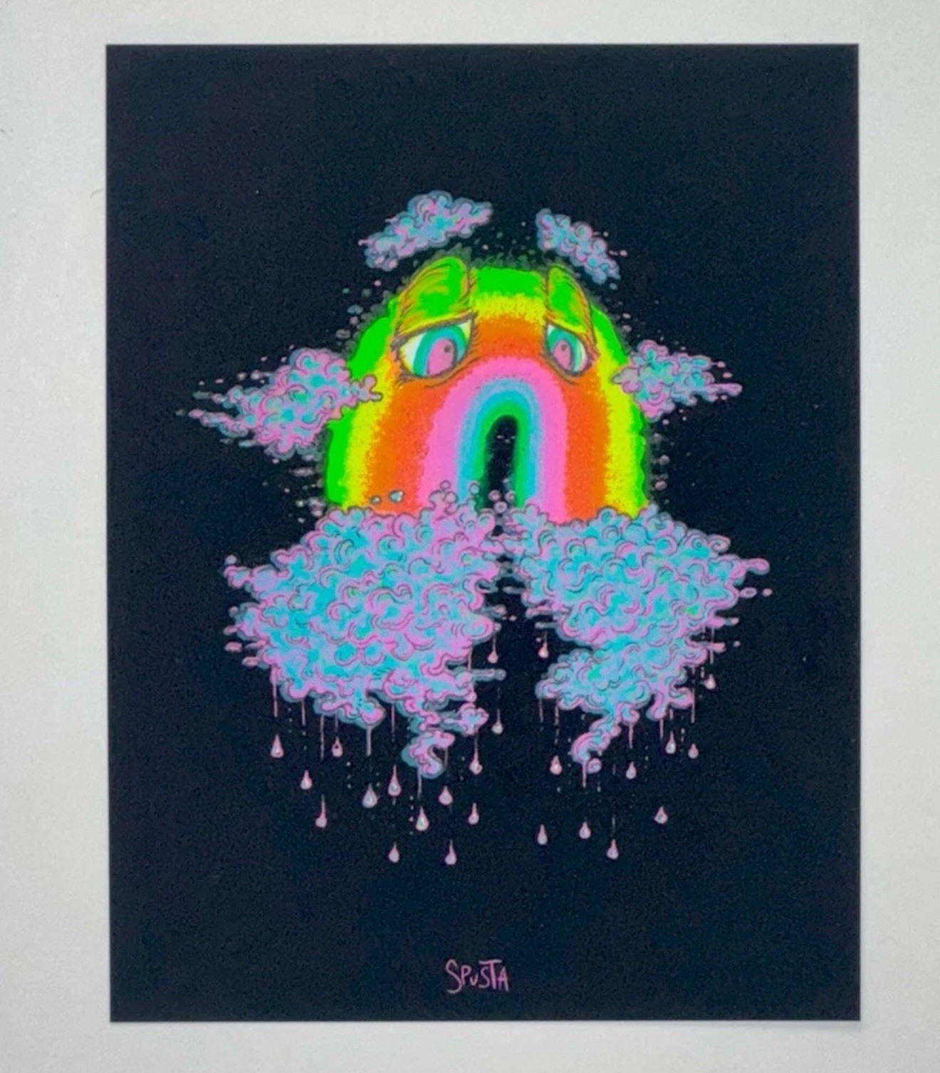 Marq Spusta Art Print Mini 2025 Silkscreen Limited Edition UV Inks! Black Rubber