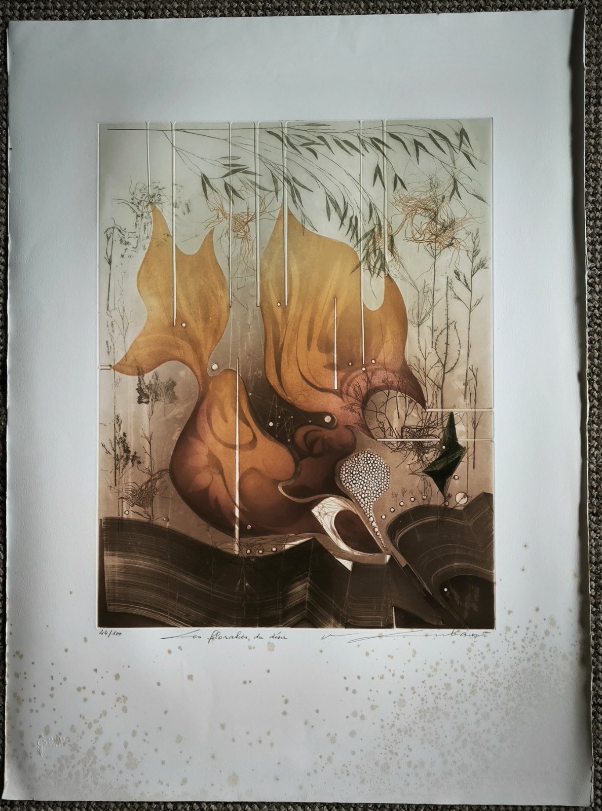 RENEE LUBAROW (1923 – 2017) Les floralies du désir – Original Colour Etching
