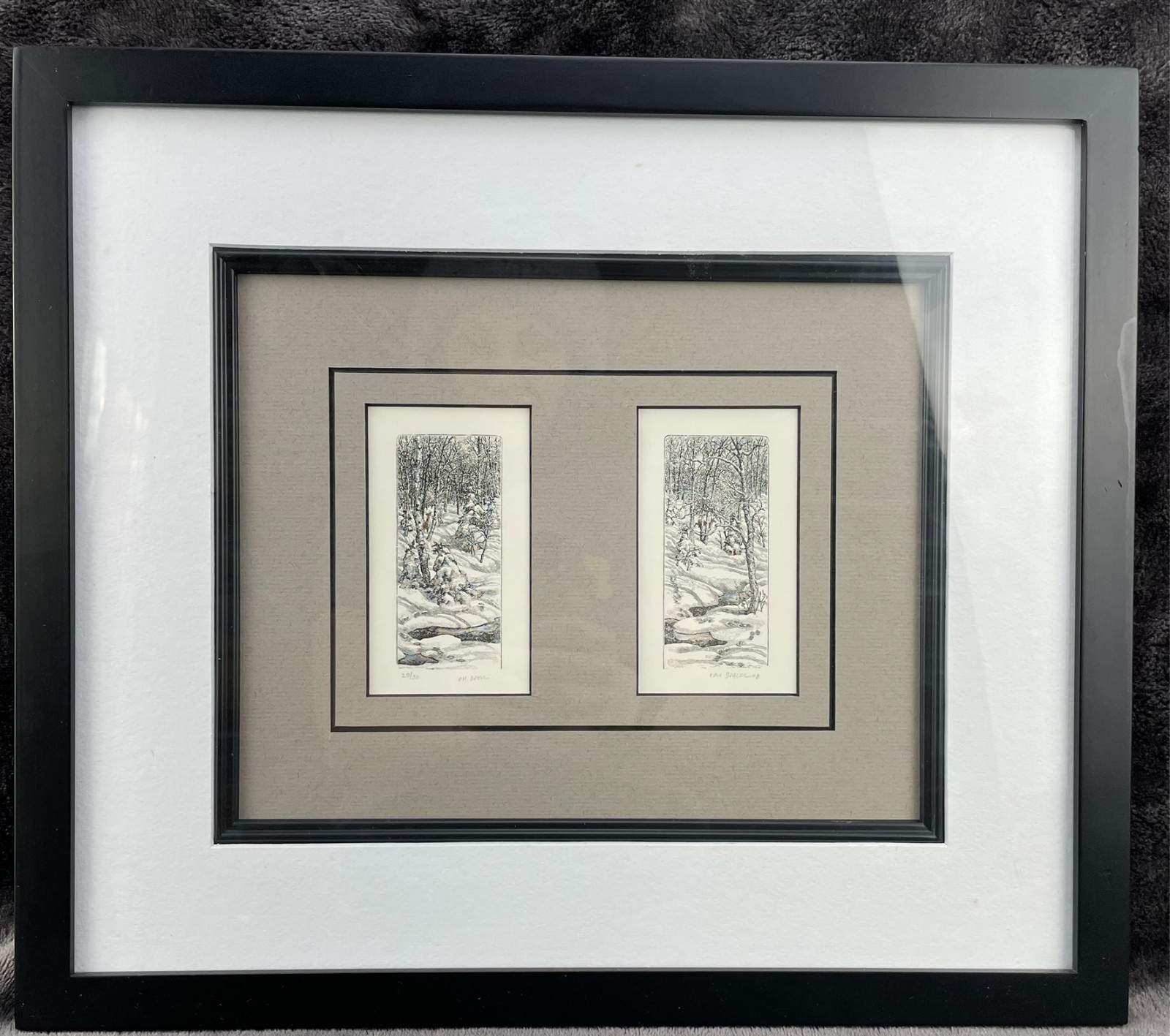 Eric Bealer “Oh Deer” Woodcut Print 29/90 Signed 2008 Alaskan Art