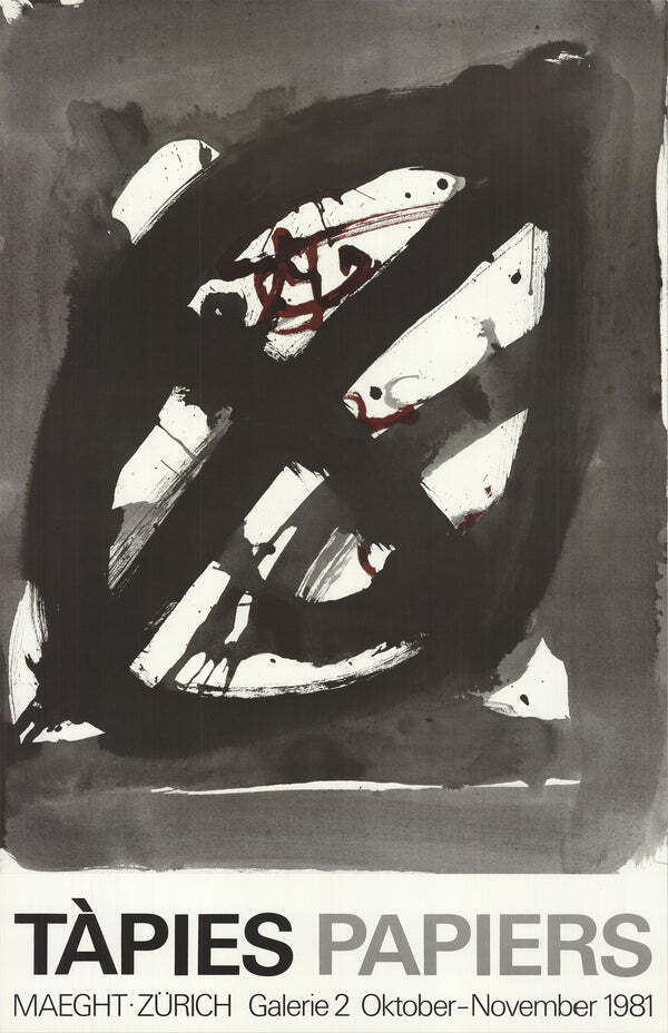 Antoni Tàpies – Papiers Art Print Abstract Poster Original 1981 – 29.75 x 19.25