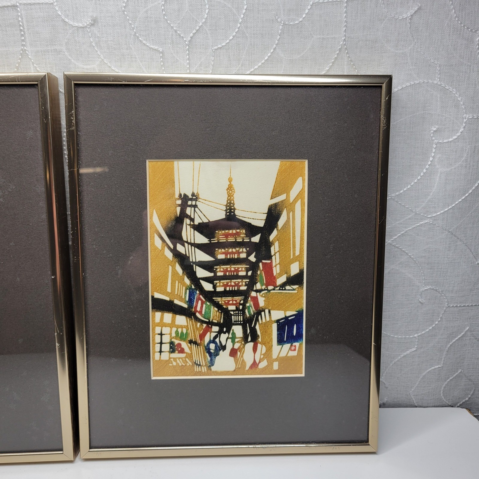 Inagaki Toshijiro Japan Woodblock Framed Prints Woman from Ohara & Yasaka Pagoda