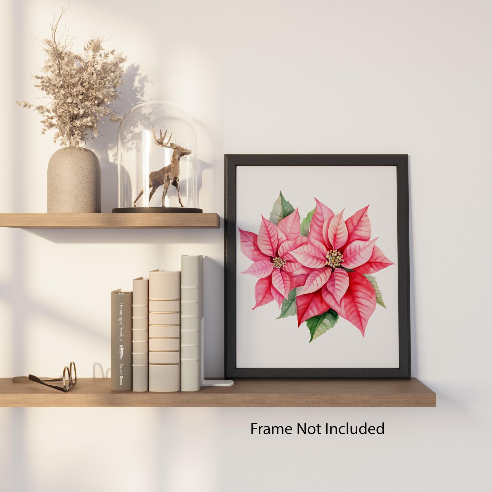 Rose Pink Poinsettia Bouquet Poinsettia 8×10 Photo Print Botanical Wall Art