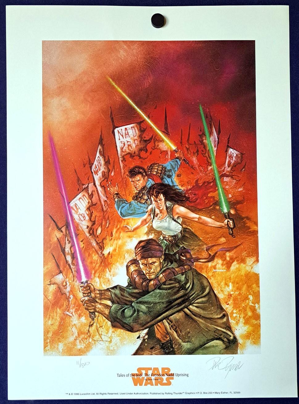 STAR WARS TALES OF THE JEDI FREEDOM NADD UPRISING DORMAN SIGNED 11/1500 1996