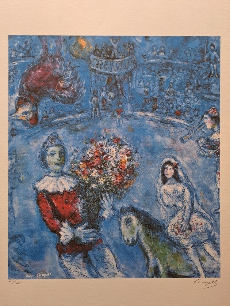 Marc Chagall Signed – The Blue Circus – Certificate SPADEM Paris