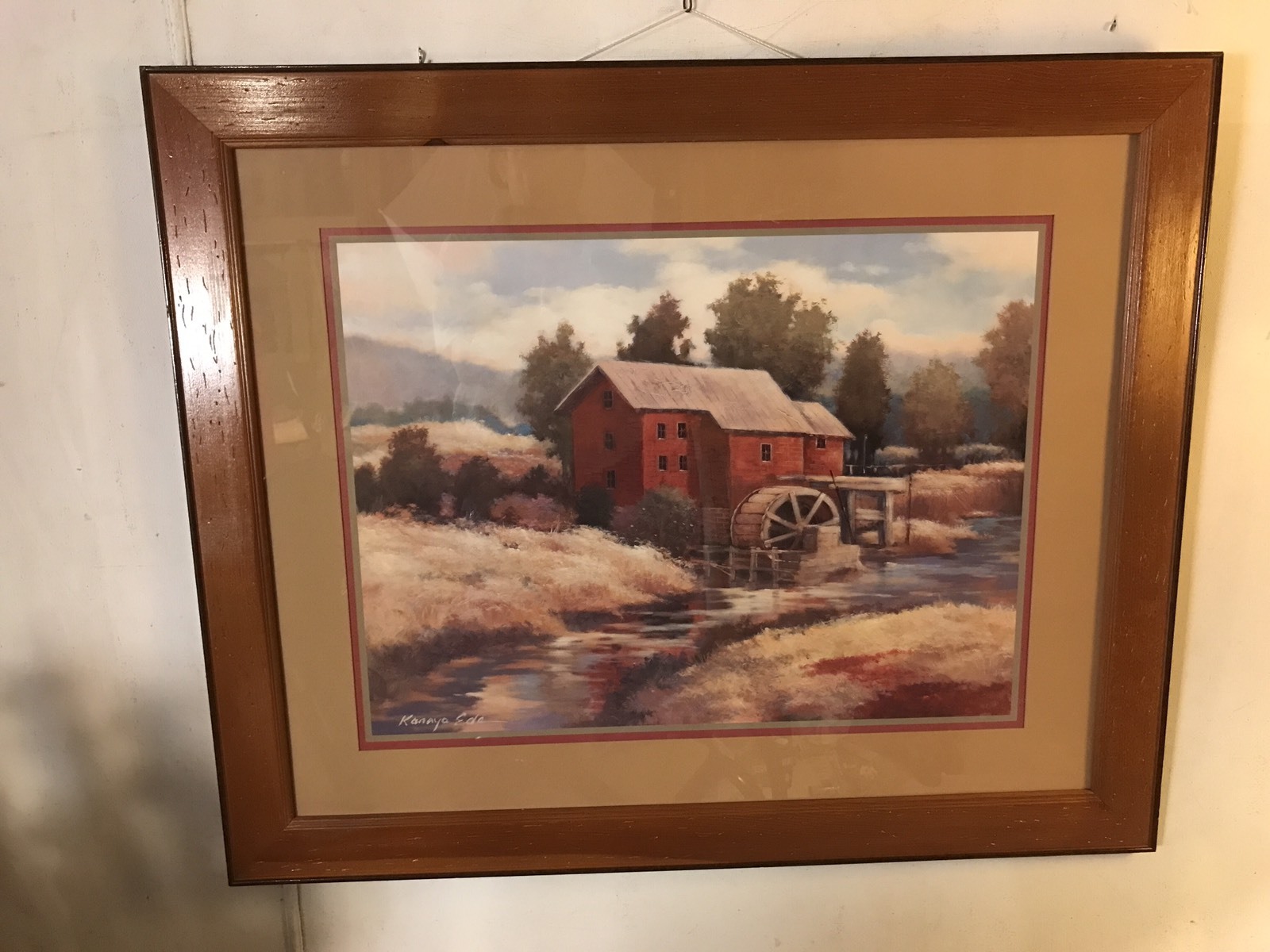Watermill On Country Stream Print Signed Kanayo Ede.C9pix4size/detail.MAKE OFFER