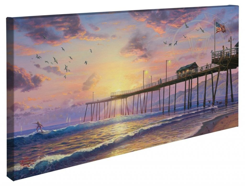 Thomas Kinkade Footprints in the Sand 16 x 31 Gallery Wrapped Canvas