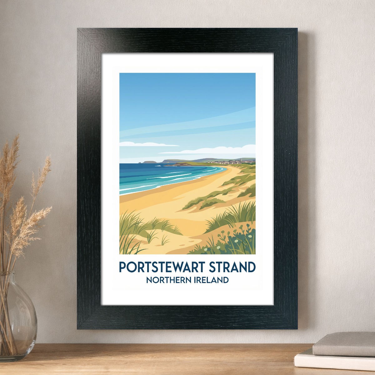 Portstewart Strand, Northern Ireland Travel Poster Art Print