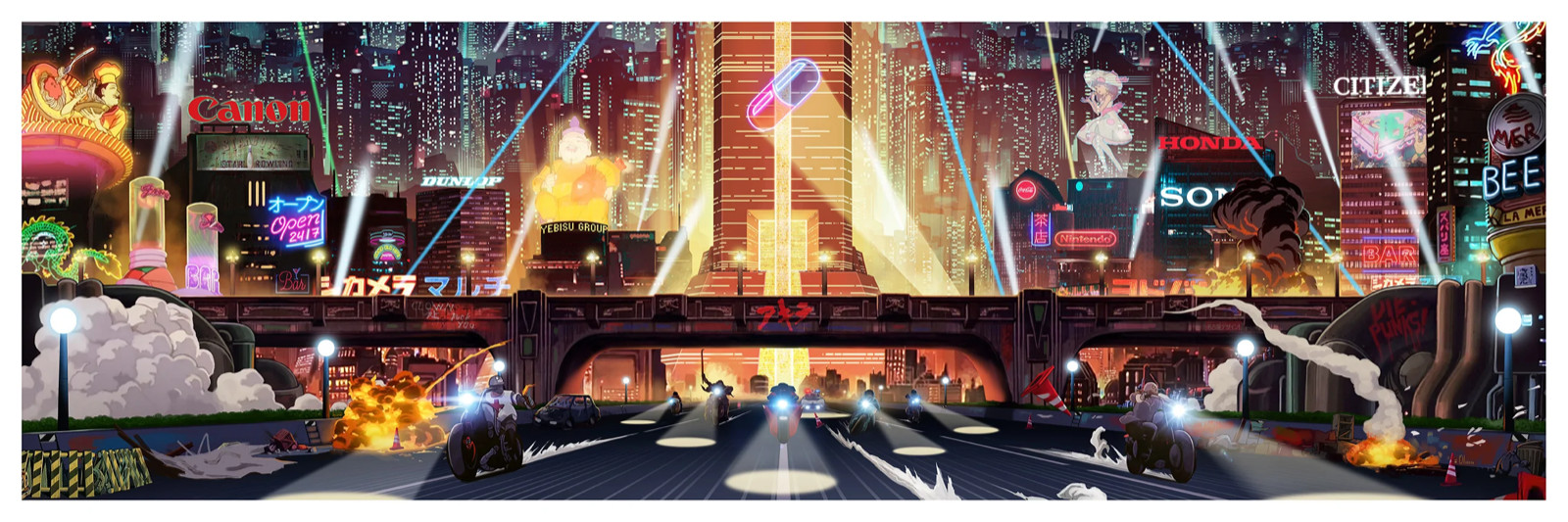NEW Pablo Olivera Biker Gang Poster Regular Art Print Akira Bottleneck Gallery