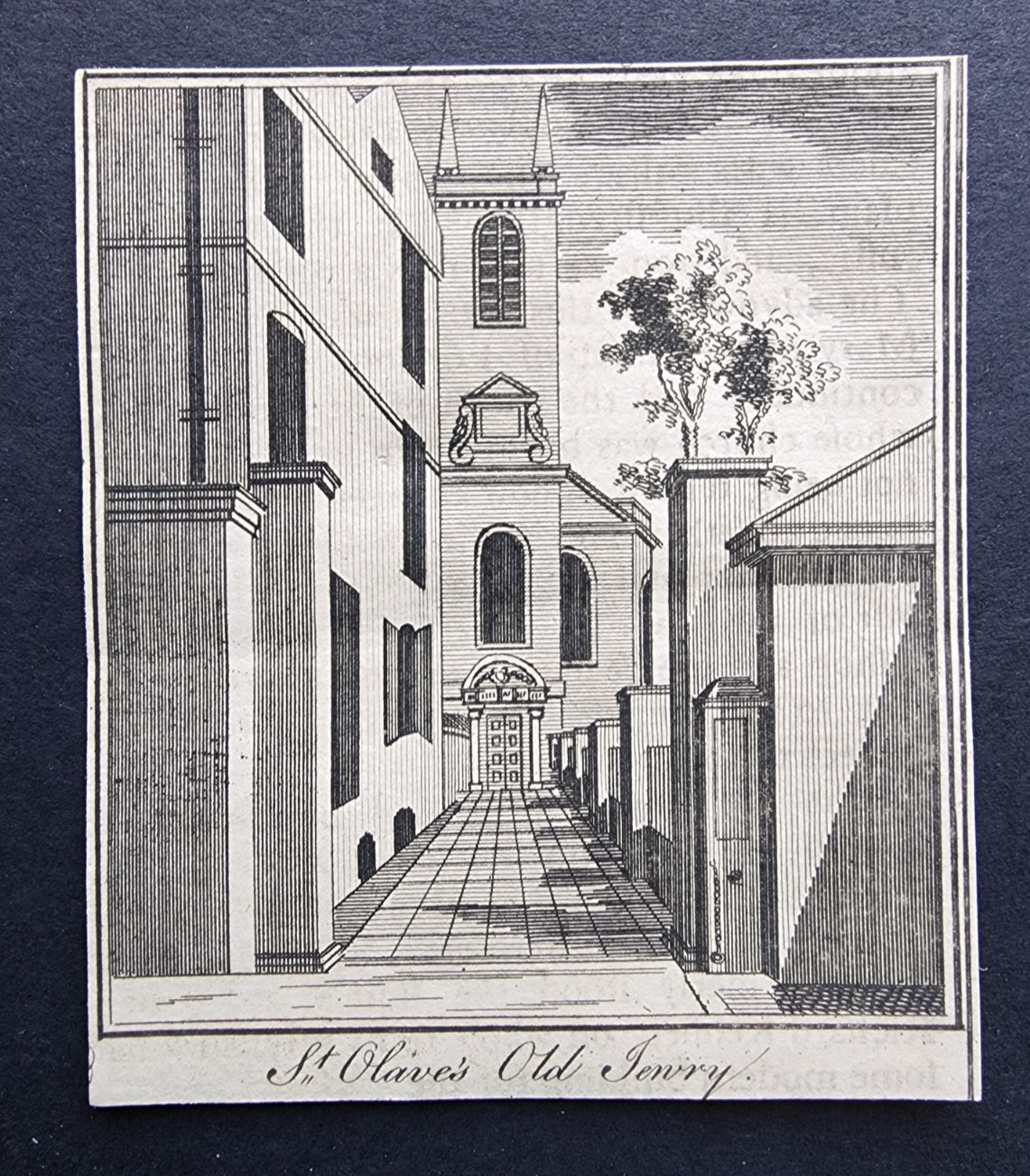 Antique 1770 print – St Olave’s Church – Old Jewry – London