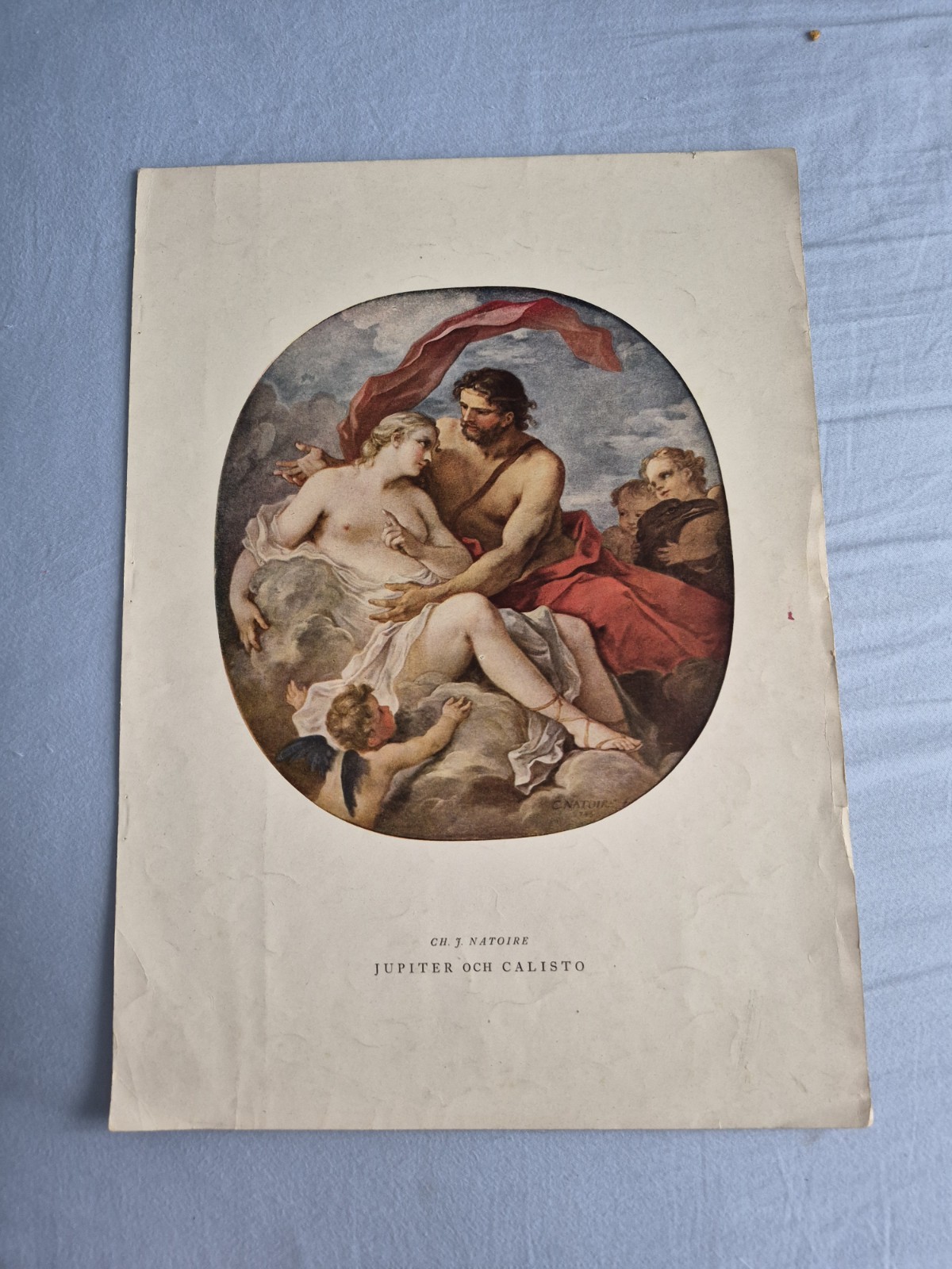 Vintage Jupiter and Callisto Charles-Joseph Natoire 15.25″x11″ Print VTG Rococo