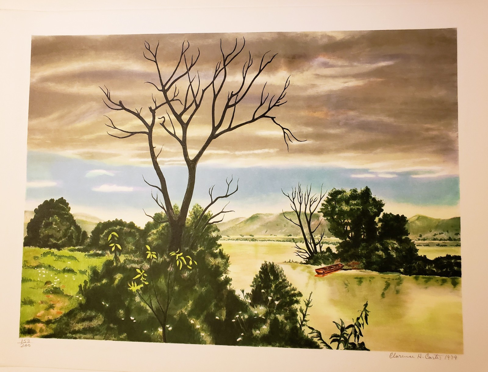 CLARENCE HOLBROOK CARTER Original 5Color LITHOGRAPH Pencil Signed 153/200 SPRING